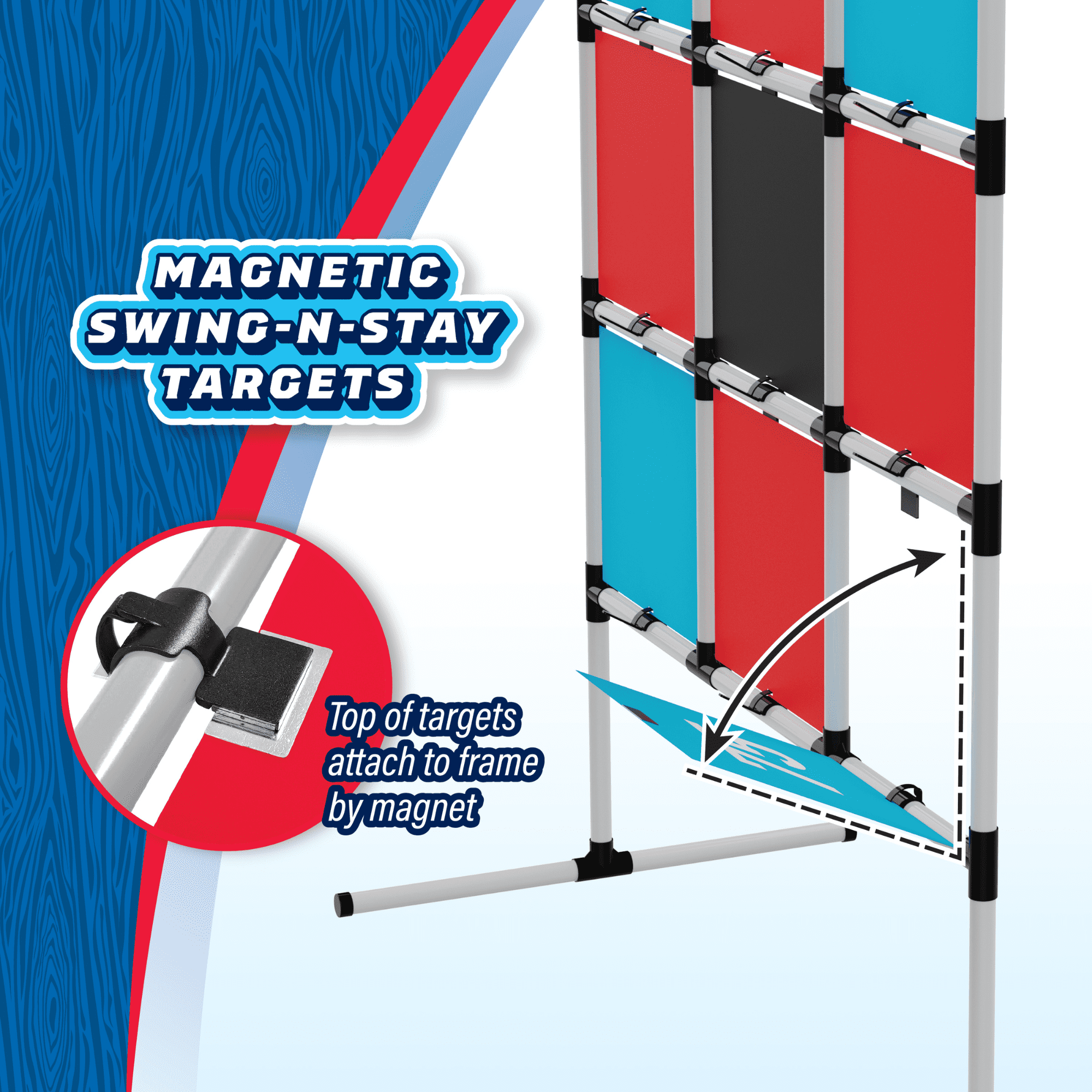 2-in-1 Target Toss, Outdoor Disc & Beanbag Game, Plastic Breakaway Target, for Ages 3 and up, by MinnARK