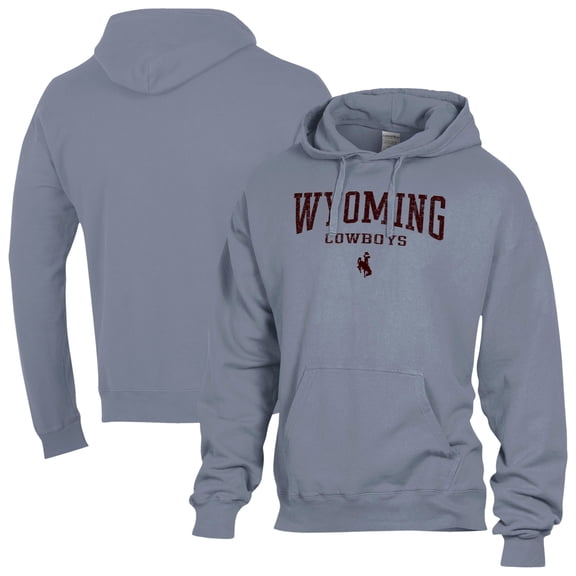 Men's ComfortWash Gray Wyoming Cowboys Fleece Hoodie