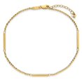 thumbnail image 4 of 14k Polished Fancy Cable Chain and Bar 3-Station 9 inch Plus 1 inch Extension Anklet, 4 of 6