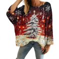 thumbnail image 2 of Chandails d'Hiver Grande Taille pour Femmes Chandails de Noël pour Femmes 2025 Col Rond Hiver Vacances Mignons Pulls Rouge Brique TG, 2 of 4