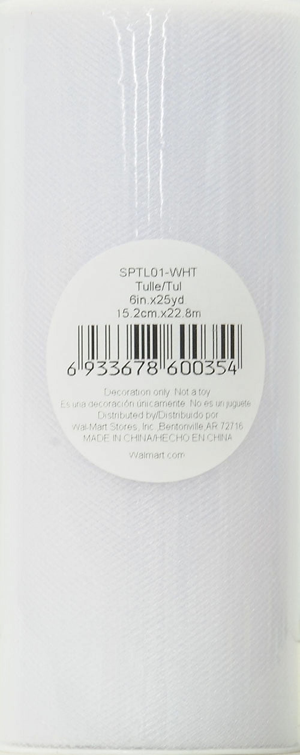 Fuzhou 6" White Sparkle Tulle, 25 Yards, 100% Polyester by the Bolt