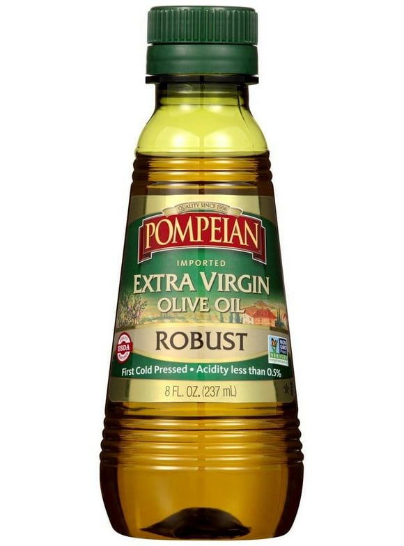 Pompeian Imported First Cold Pressed Extra Virgin Olive Oil, Robust, 8 Fl Oz