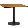 thumbnail image 1 of Flash Furniture 42 Square Natural Laminate Table Top with 24 Round Table Height Base [XU-NATTB-4242-TR24-GG], 1 of 2