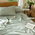 thumbnail image 6 of MooMee 100% Washed Cotton Duvet Cover Set Queen Size Linen Like Textured Breathable Lightweight 3-Piece (Sage Green, 90"x90"), 6 of 7