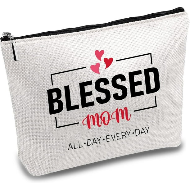Bolsas de maquillaje para mamá, bolsa de lona para cosméticos, estuche multiusos con cremallera, neceser de viaje, organizador portátil de maquillaje