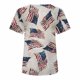 thumbnail image 5 of Tops de mujer Moda Casual Blusa suelta Bandera del Día de la Independencia Impresión de cuello redondo Camiseta Camisas Blusa Camiseta estampada Pompotops hfajkhk129859, 5 of 9