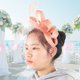 thumbnail image 4 of Boda Mujeres Net Mesh Nupcial Cara Velo Sombreros Novias Tocado Accesorio para el cabello (Rosa), 4 of 8