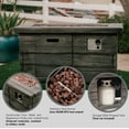 thumbnail image 4 of XBrand 42.1"L Rectangular Black MgO/Metal Outdoor Propane Gas Smokeless Fire Pit Table with Volcanic Rocks & Rain Cover, 4 of 10