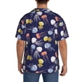 thumbnail image 7 of Goofa Colorful Jellyfish Printed Men's Casual Short-sleeved Shirt,Lightweight Breathable Button-down,Summer Casual men's top,Versatile Fashion shirt-Medium, 7 of 7