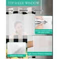 thumbnail image 4 of No Hook Shower Curtain with Snap in Liner, Sunshine Sunflower on Black and White Buffalo Plaid Hotel Shower Curtains for Bathroom, Washable Shower Curtain Liner Set with Mesh Top Window, 60"x72", 4 of 6
