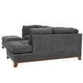 thumbnail image 4 of Poundex 3 Piece Fabric Sectional Sofa Set with Ottoman in Ash Gray, 4 of 6