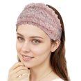 thumbnail image 4 of Unique Bargains 1 Pc Headband Three-dimensional Flower Lace Wide Hairband for Women Pink, 4 of 5