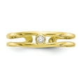 thumbnail image 5 of 10K Yellow Gold Ring Band Toe Cubic Zirconia CZ, Size 5, 5 of 5