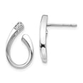 thumbnail image 1 of White Sterling Silver Earring Button Women'S Diamond 17 mm 11, 1 of 4