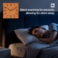 thumbnail image 4 of Burnt Orange Wooden Wall Clock Silent Non Ticking, Farmhouse Burlap Solid Orange Modern Linen Texture Square Wall Clocks Battery Operated, Decor Clock for Home Office, Living Room, Kitchen, 12 Inch, 4 of 9