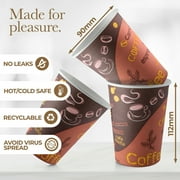 Disposable Coffee Cups with Lids 12 oz, 100 Count, To Go Coffee Cups for Hot Beverages