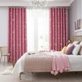 thumbnail image 2 of Galaxy Star Thermal Blackout Curtains for Kids Room Boys Girls Bedroom Eyelet Ring Top Panels Stars Moon, 2 of 9