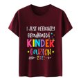 thumbnail image 1 of asdoklhq Juniors Plus Tops & T-Shirts, Women Casual Printing Pullover Short Sleeve T-Shirt Tops Blouse, 1 of 3