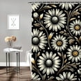 thumbnail image 2 of JEUXUS Waterproof Shower Curtain for Bathroom Decoration White Daisy White, 2 of 7