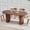 Semi-circular legs-Brown, variant on Weselon 41"-78" Extendable Oval Dining Table for 4-8, Modern Farmhouse Kitchen Table with Roman Column Leg, Large Wood Dining Room Table, Walnut