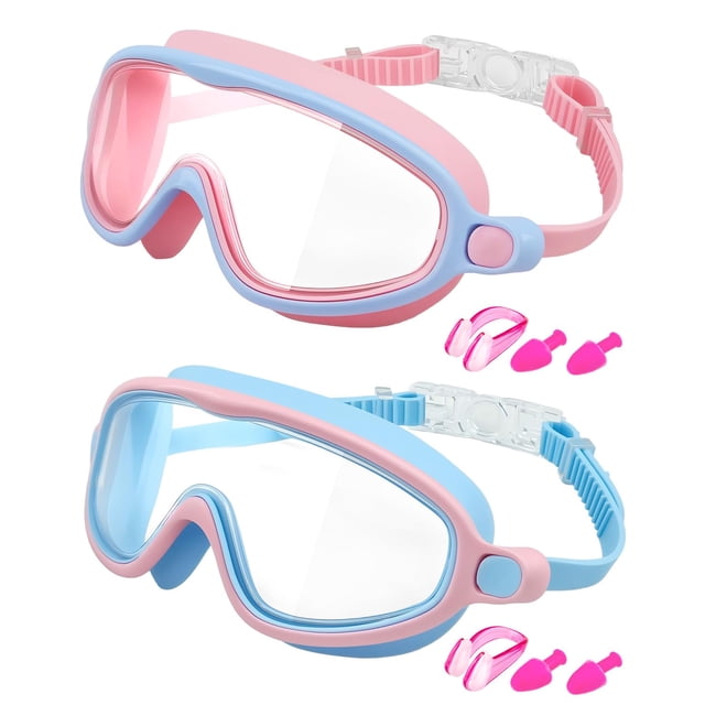 Gafas de natación Rantizon para niños con visión amplia, de 3 a 15 años, paquete de 2