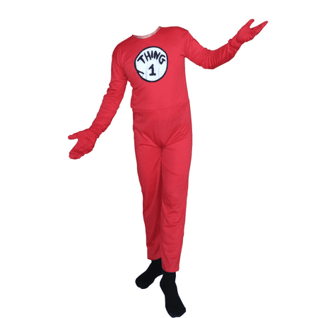 Thing 1 Cat In The Hat Adult Costume Body Suit Spandex Halloween Cosplay (Best Zero Suit Samus Cosplay)