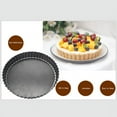 thumbnail image 5 of 6 Pcs Non-Stick Tart Quiche Flan Pan Pizza Cake Mold Removable Loose Bottom Fluted Heavy Duty Pizza Pan Bakeware, 5 of 7