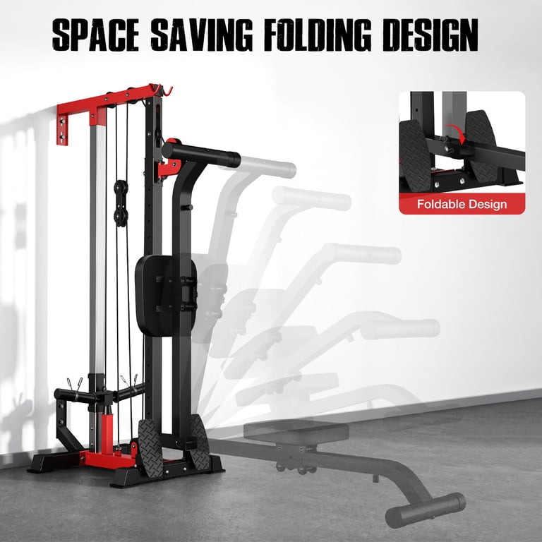 JELENS Cable Crossover Machine, Lat Pull Down Machine, 16