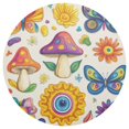 thumbnail image 3 of Ryvnso Carton Magic Mushrooms Flower Round Plate Mats Dining Table Placemat Set of 4 for Holiday Decoration, 3 of 7
