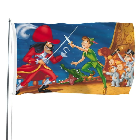 Peter Pan-themed Printed Flag Perfect gift for fans, friends, and family members, and suitable for indoor and outdoor activities, party decorations.16"x24" (40cm×60cm)