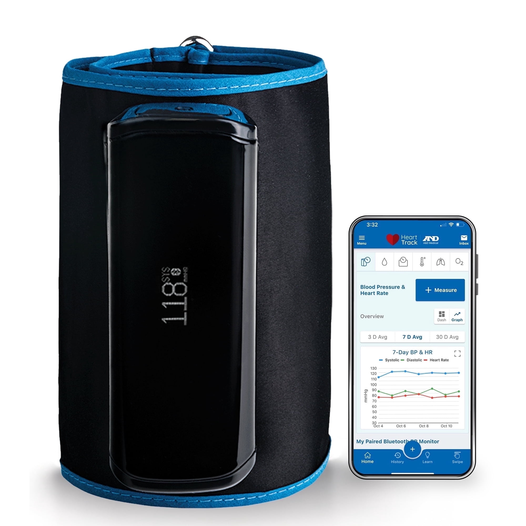 A&D Medical UltraConnect UA-1200BLE All-in-One Upper Arm Blood Pressure Monitor with Bluetooth