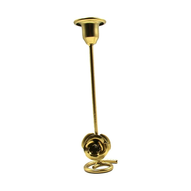 Candelabro de Centro de Mesa, Soporte Decorativo para Velas, Adorno Geométrico Retro de Flores, Portavelas Cónico para Fiesta, Bar, Decoración Del oro l