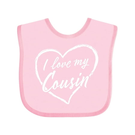 

Inktastic I Love My Cousin in White Chalk Heart Gift Baby Boy or Baby Girl Bib