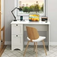 thumbnail image 4 of Costway 43" Home Office Desk Compact Study Writing Desk with 2 Drawers Charging Station, 4 of 10