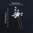 thumbnail image 2 of Heread Crystal Bride Wedding Hair Pins Silver Flower Bridal Head Piece Pearl Hair Accessories for Women and Girls (Pack of 3) (A Silver), 2 of 5