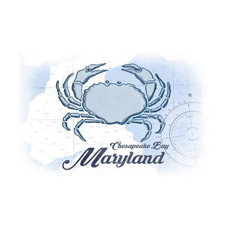 Chesapeake Blue Crabs Chesapeake Bay, Maryland - Crab - Blue - Coastal Icon Print Wall Art By Lantern Press ()