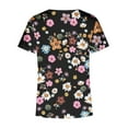 thumbnail image 5 of Blusa estampada de verano para mujer, camisetas casuales de manga corta con cuello en V, camisetas Pompotops  hkajfhjk472568, 5 of 5