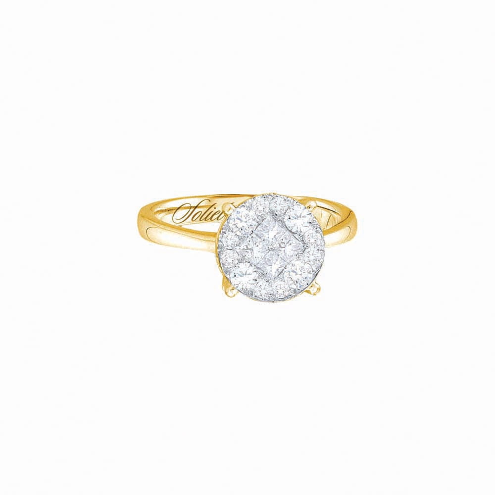 14kt Yellow Gold Womens Diamond Soleil Cluster Bridal Wedding Engagement Ring 1.00 Cttw by GND