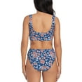 thumbnail image 3 of Wukai Rose Flowers Women's Bikini Set Two Piece,wimsuit High Waisted V Neck Twist Front Adjustable Spaghetti Straps Bathing Suit-X-Large, 3 of 7