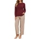 thumbnail image 2 of Suéteres de punto para mujeres, de manga larga, cuello redondo, tops casuales para outfit de otoño 2025, XS, rojo vino, 2 of 6
