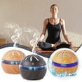thumbnail image 1 of USB Mini Humidifier & Aromatherapy Diffuser - 300ml Wood Grain Design, 7-Color Night Light for Bedroom, Office & Dry Skin Relief, 1 of 2