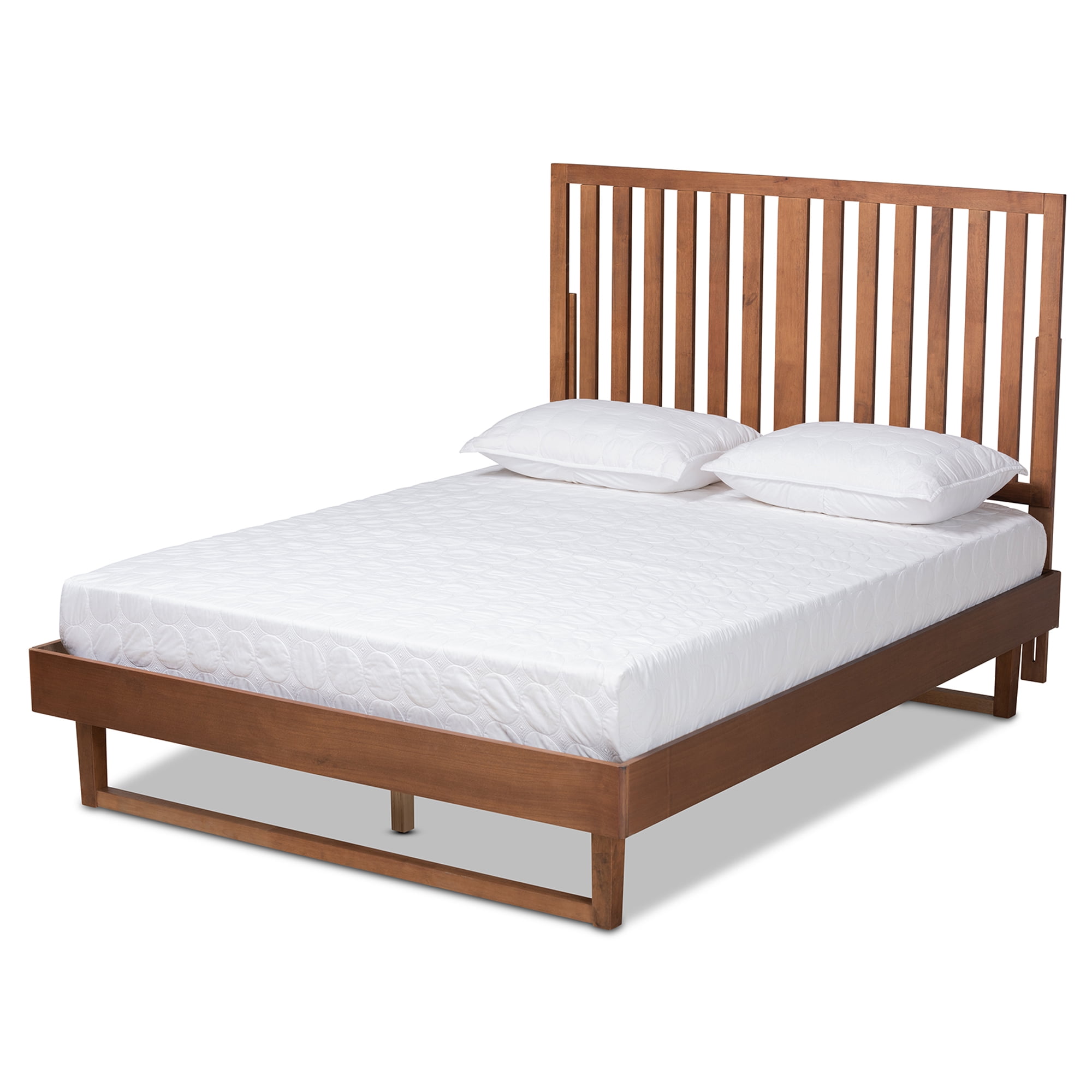 Baxton Studio Marin Contemporary/Modern Engineered Wood Platform Bed, King, Walnut Brown