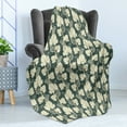 thumbnail image 4 of Vineyard Soft Flannel Fleece Blanket, Ornate Lattice Pattern Floral Style Agriculture Theme Vineyard Grape Fruit Branch, Cozy Plush for Indoor and Outdoor Use, 50" x 60", Green Beige, by Ambesonne, 4 of 5