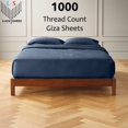 thumbnail image 4 of 30 Inch Extra Deep Pockets -Queen Giza 1000-Thread-Count Cotton 6-PC Sheet Set - Mediterranean Blue, 4 of 7