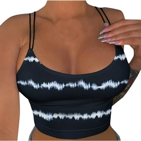 

Sexy Sleeveless Corset Tops for Women Ribber Slim Fitted Summer Cami Vest Printed Spaghetti Straps U Neck Camisole