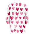 thumbnail image 5 of fartey Women 3/4 Sleeves Pink Blouses Plus Size Valentine Day T Shirt Cute Love Heart Graphic Print Tops Funny Romantic V Neck Fashion Tee Shirts, S-5XL, 5 of 5