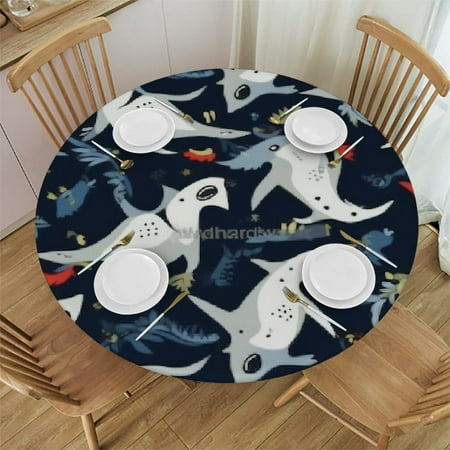 

Sheronv Birds Theme Round Tablecloth 100% Polyester Stain-Resistant Washable for Indoor Outdoor Restaurant Wedding Party Decor 31 -35