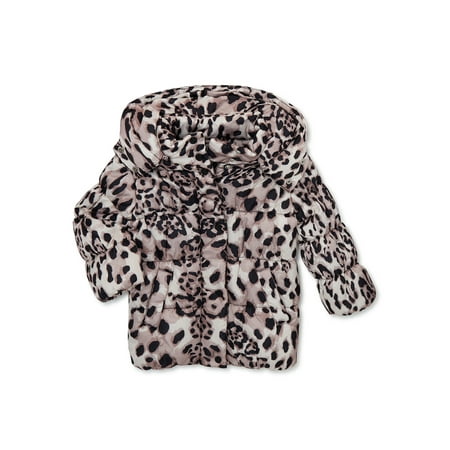 Urban Republic Toddler Girls Iridescent Puffer Jacket with Hood, Sizes 12M-5T