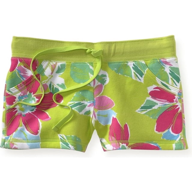 Aeropostale Womens Floral Design Athletic Sweat Shorts, Verde, Small Aeropostale Sudor