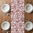 thumbnail image 4 of Farmhouse Red Short Table Runner 36 Inches Long,Vintage Flower Leaf Botanical Plant Cotton Linen Table Runners Dresser Scarves,Tabletop Scarf Furniture Cover for Home Dinner Party Decor 13"x36", 4 of 8
